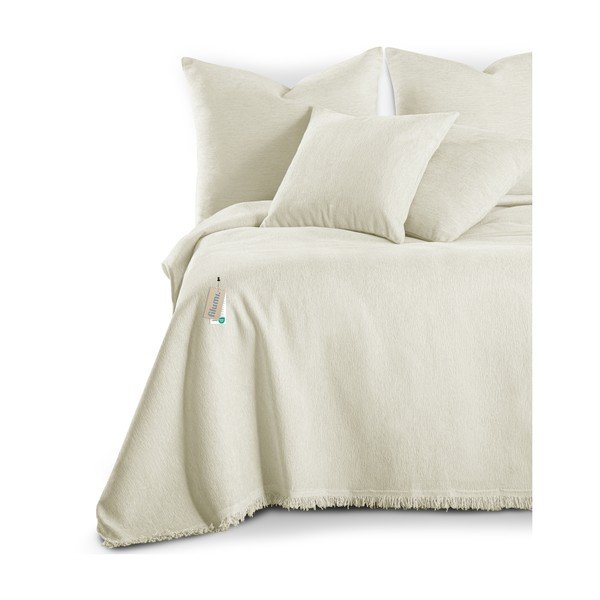 Kremno belo pregrinjalo iz šenilje 220x240 cm Talo – Filumi