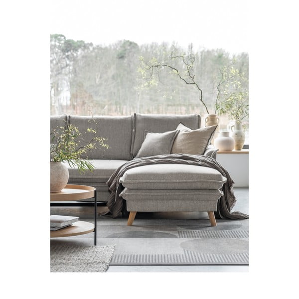 Sivo-bež raztegljiva/s prostorom za shranjevanje kotna sedežna garnitura (desni kot/z ležalnikom) Charming Charlie – Miuform-image-4