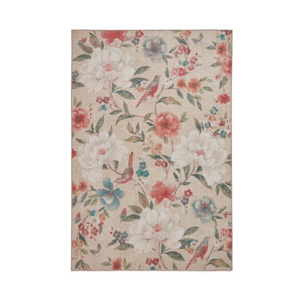 Bež pralna preproga 122x170 cm Pipa Floral – Catherine Lansfield
