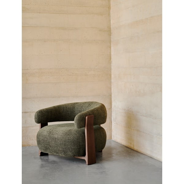 Zelen fotelj iz šenilje Granite – Kave Home-image-1