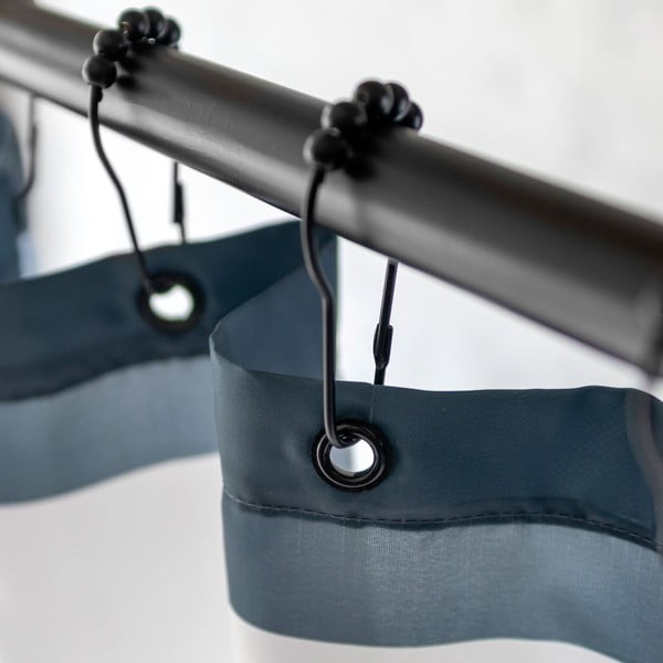 Črni kavlji za tuš zaveso v kompletu 10 ks Aqua – Mette Ditmer Denmark-image-2