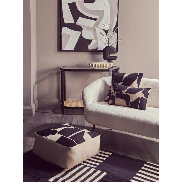 Črna/v naravni barvi stranska mizica s stekleno mizno ploščo 49x100 cm Cebu – Premier Housewares-image-2