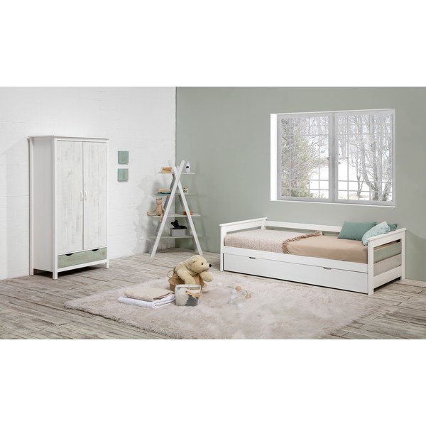 Bela otroška knjižna polica s konstrukcijo iz borovega lesa Marckeric Perlé-image-1