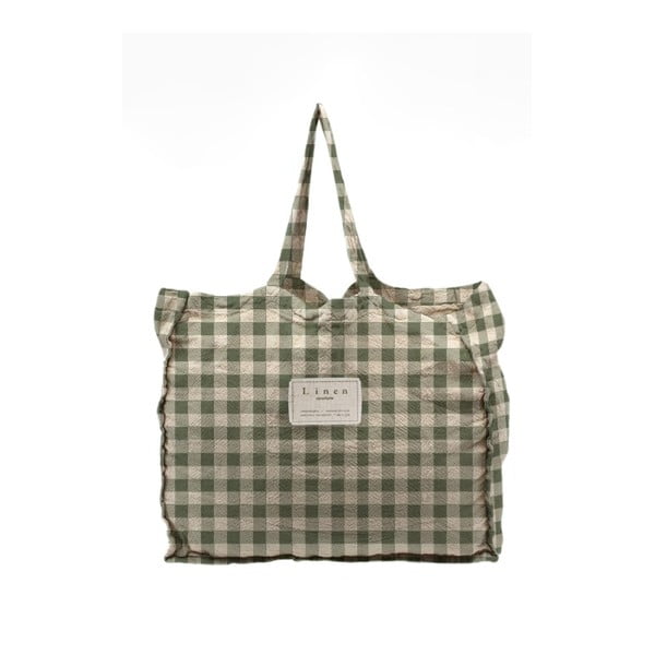 Torba iz blaga Couture Linen Bag Green Vichy