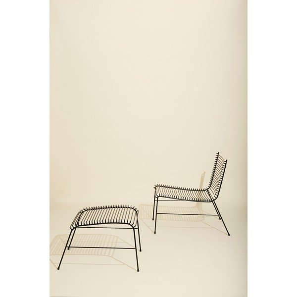 Črn kovinski vrtni fotelj String – Hübsch-image-3