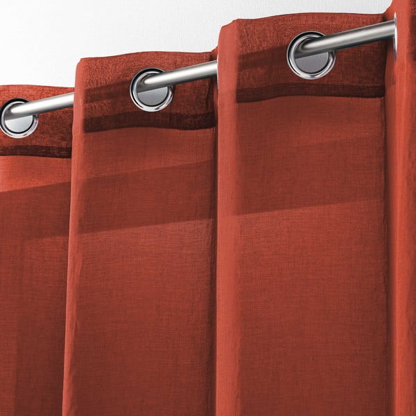 Prosojna zavesa v barvi terakote 140x280 cm Telma – douceur d'intérieur-image-1