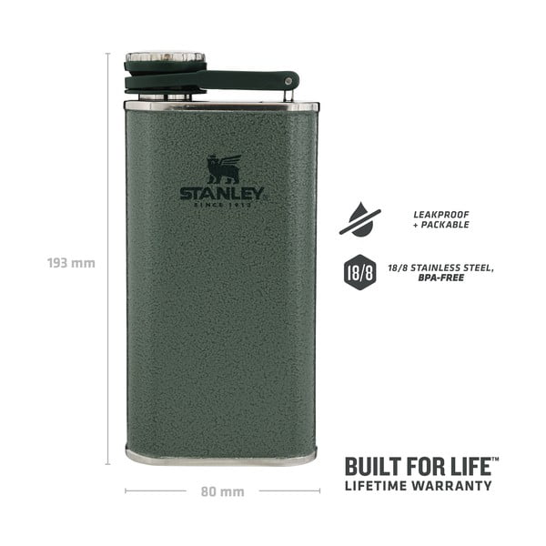 Zelena prisrčnica iz nerjavečega jekla 230 ml Easy-Fill Wide Mouth Flask Hammer Tone Green – Stanley-image-4