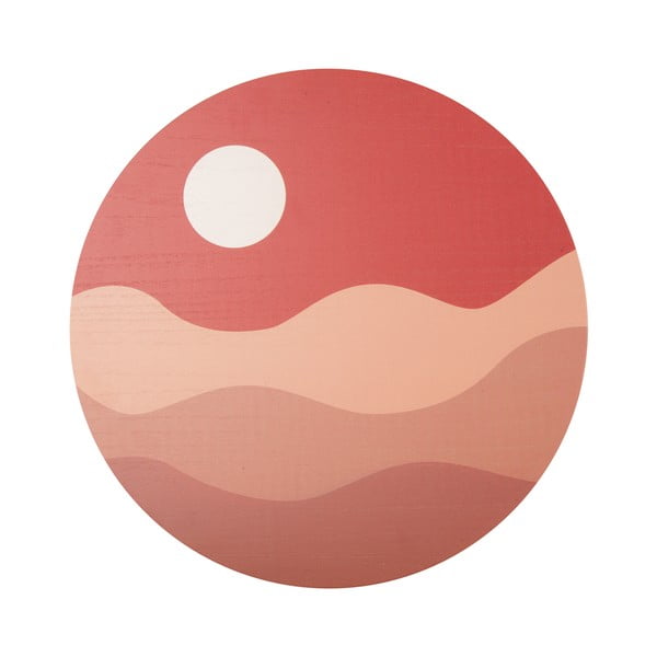 Roza-rdeča stenska slika PT LIVING Clay Sunset, ø 40 cm