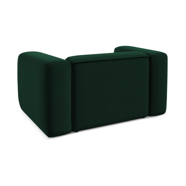 Temno zelen žameten fotelj Ekahi – Makamii-image-4
