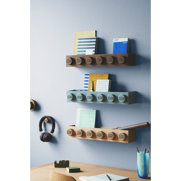 Otroška stenska polica iz temno obarvanega hrasta LEGO® Wood-image-2