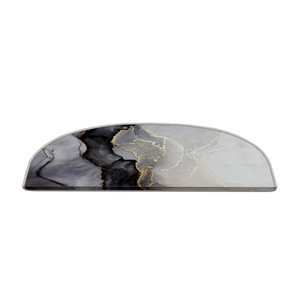 Črni/beli komplet preprog za stopnice 16 ks 20x65 cm Golden Marble – Vitaus