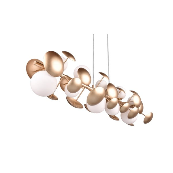 Bela/zlata viseča svetilka s steklenim senčnikom Bubble – Trio Select-image-4