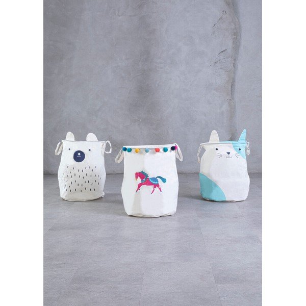 Bela tekstilna otroška škatla za shranjevanje ø 40x48 cm Mimo Cat Face – Premier Housewares-image-2
