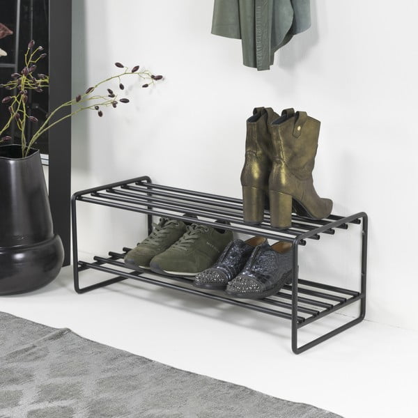 Črna kovinska omarica za čevlje Clint – Spinder Design-image-3