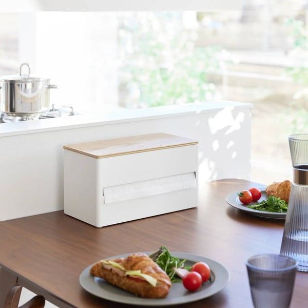 Belo kovinsko stojalo za papirnate brisače Rin – YAMAZAKI-image-1