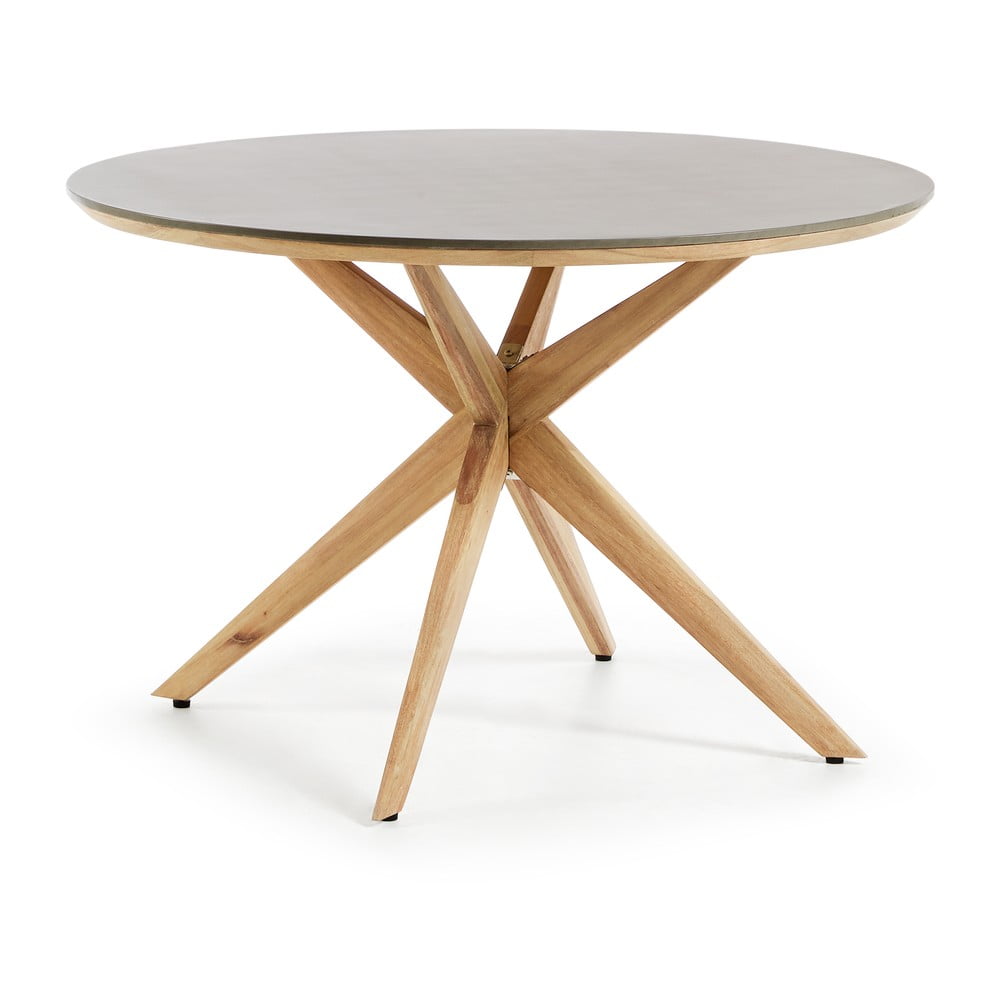 Jedilna miza s svetlo sivo ploščo Kave Home Glow, Ø 120 cm
