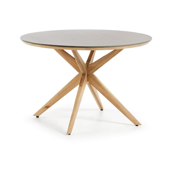 Jedilna miza s svetlo sivo ploščo Kave Home Glow, Ø 120 cm