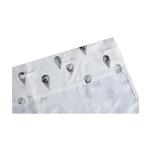 Bela otroška zavesa iz bombažnega satena 110x250 cm Bunnies in the Rain – Butter Kings-image-2