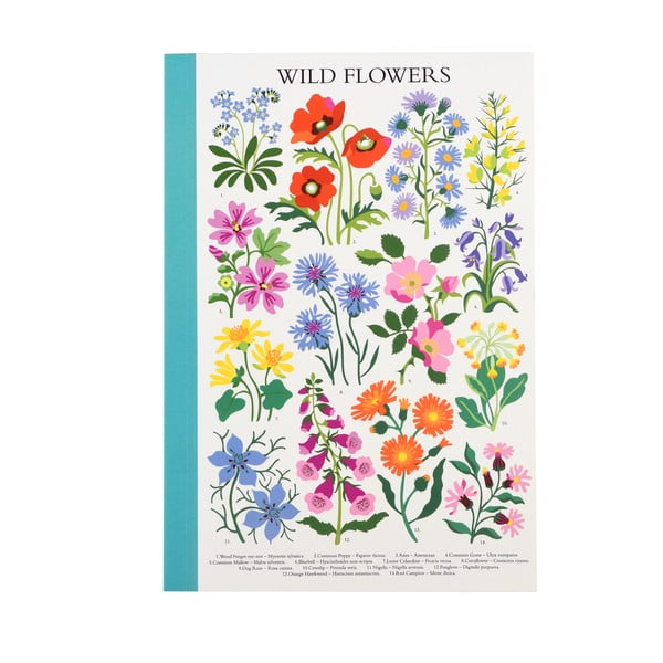 Zvezek 60 strani A5 format Wild Flowers - Rex London
