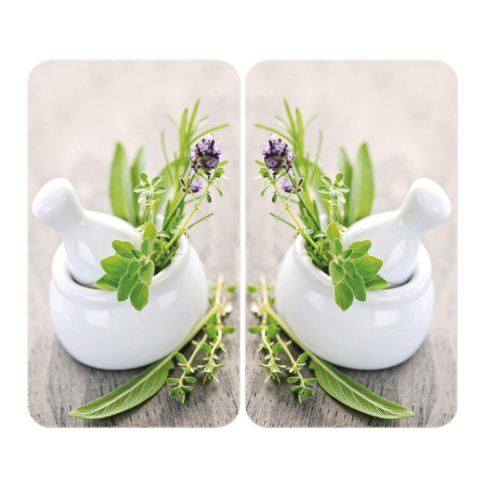 Komplet 2 steklenih zaščitnih plošč za štedilnik Wenko Herbal, 52 x 30 cm