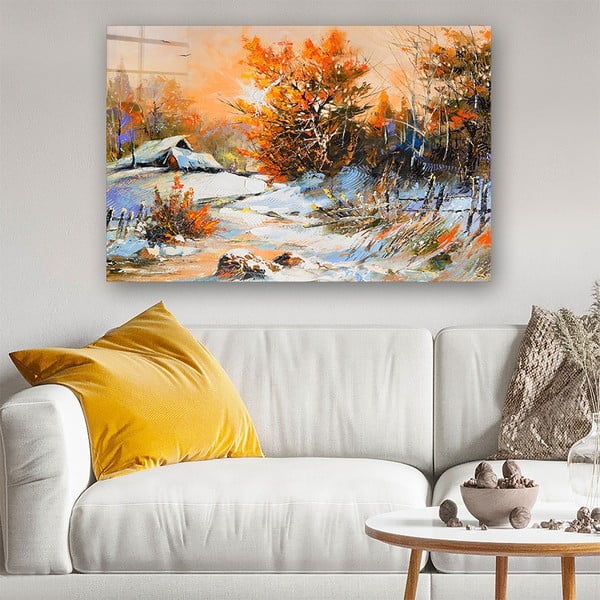 Steklena slika 100x70 cm Winter – Wallity-image-1