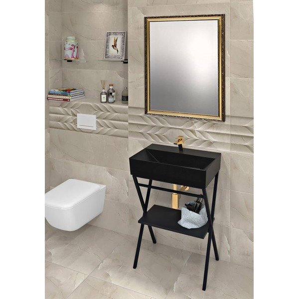 Črn keramičen umivalnik 60x42 cm Sistema – Sapho-image-3