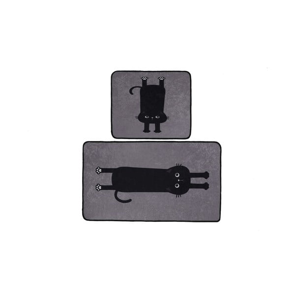 Črne/sive kopalniške preproge v kompletu 2 ks 60x100 cm Comfort – Foutastic