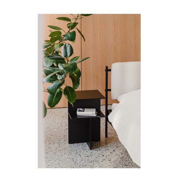 Črna nočna omarica s policami Atik – noo.ma-image-1