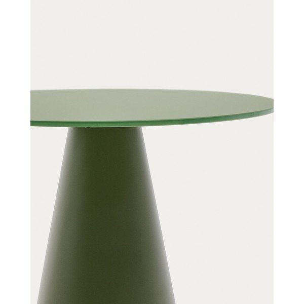 Okrogla stranska mizica s stekleno mizno ploščo ø 50 cm Wilshire – Kave Home-image-3