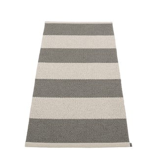 Antracitno siv/kremno bel zunanji in notranji tekač 70x150 cm Bob Charcoal Linen – Pappelina