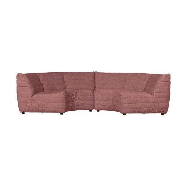 Svetlo rožnata žametna kotna sedežna garnitura (s kotom po izbiri) Bag – WOOOD-image-4