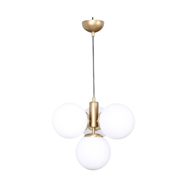 Bela/zlata viseča svetilka s steklenim senčnikom ø 15 cm Hector – Squid Lighting