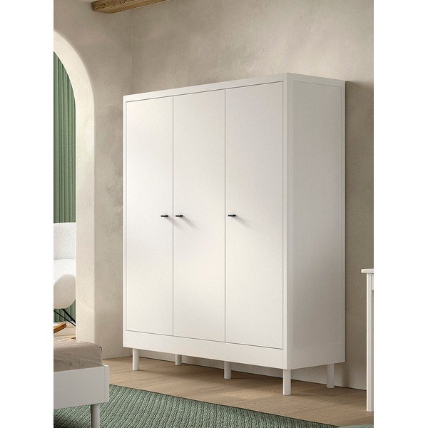 Bela otroška garderobna omara iz masivne bukve 146x190x55 cm Forrest – Vipack-image-1