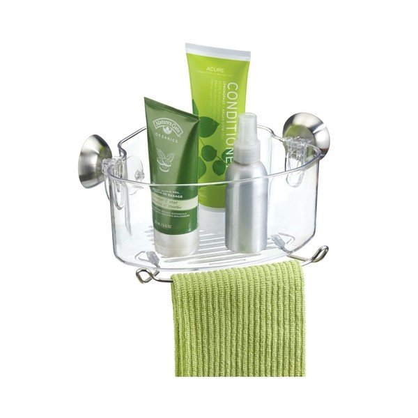 Prozorna vogalna samonosilna košara iDesign Soap Shower-image-2