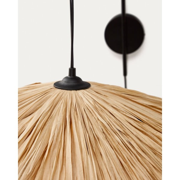 Stenska svetilka v črni in naravni barvi Rosella – Kave Home-image-1