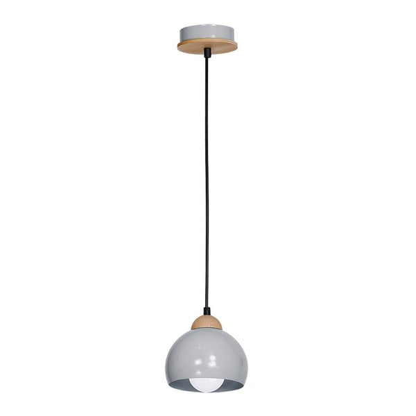 Siva viseča svetilka z lesenimi detajli Homemania Dama Uno