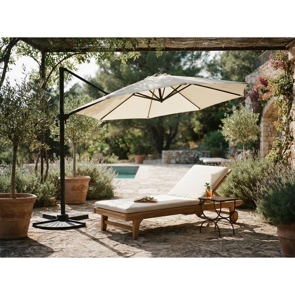Kremno bel senčnik 300x300 cm Deluxe – Garden Pleasure-image-1