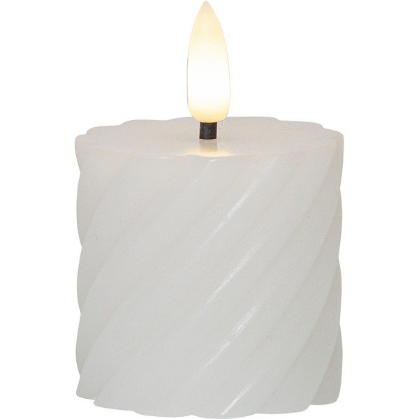 Komplet 2 belih voščenih sveč LED Star Trading Flamme Swirl, višina 7,5 cm-image-2