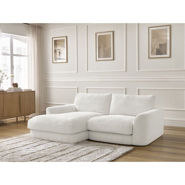 Bela kotna sedežna garnitura iz šenilje (levi kot/z ležalnikom) Leonore – Bobochic Paris-image-4