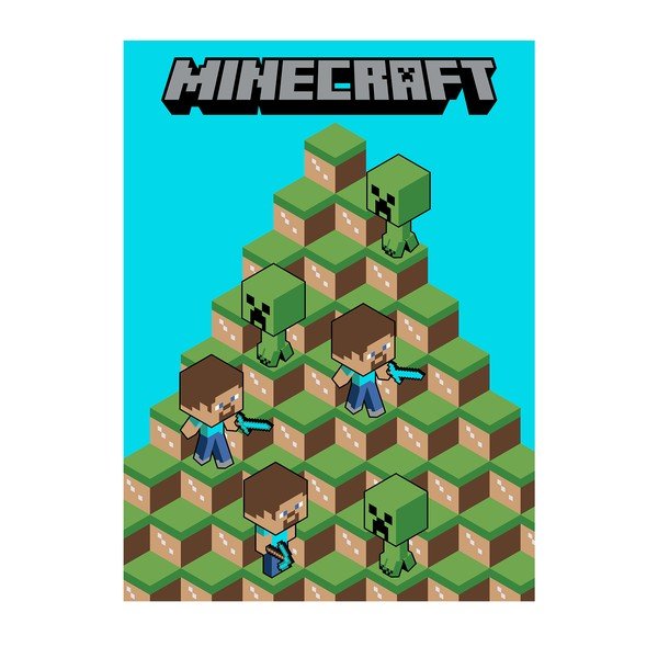 Otroška odeja iz flisa 100x150 cm Minecraft Blocks – Jerry Fabrics
