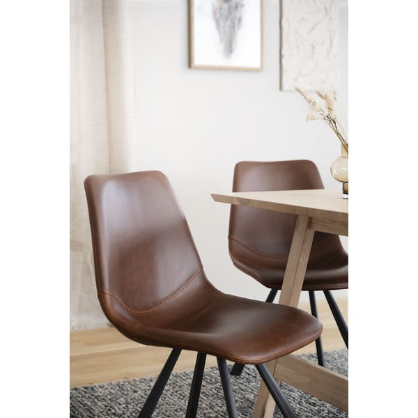 Rjav jedilni stol s črnimi podnožjem Rowico Alpha-image-2