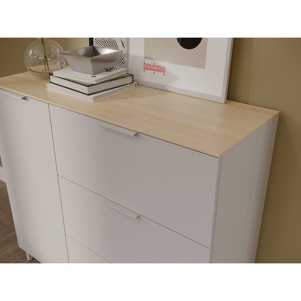 Kremno bela omarica v mat dekorju 109x98x40 cm Savoca – Germania-image-1