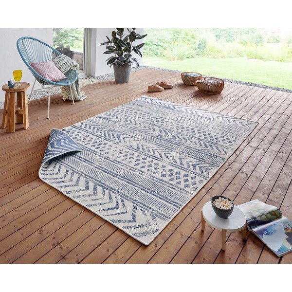 Modro-krem zunanja preproga NORTHRUGS Biri, 200 x 290 cm-image-1