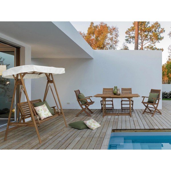 Vrtna gugalnica iz masivnega lesa v naravni barvi Noemi – Bizzotto-image-1