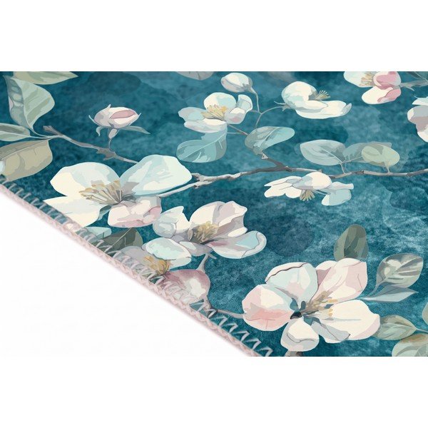 Modra pralna preproga 50x80 cm Bloom – Vitaus-image-1