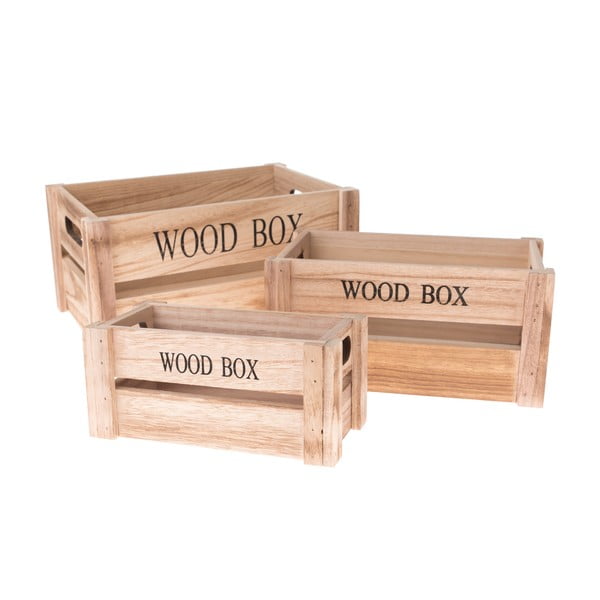 Dekorativne lesene škatle za shranjevanje v kompletu 3 kos - Dakls