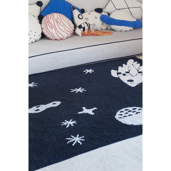 Črna pralna ročno tkana otroška preproga iz mešanice bombaža 140x200 cm Alfombra Lavable Universe – Lorena Canals-image-3