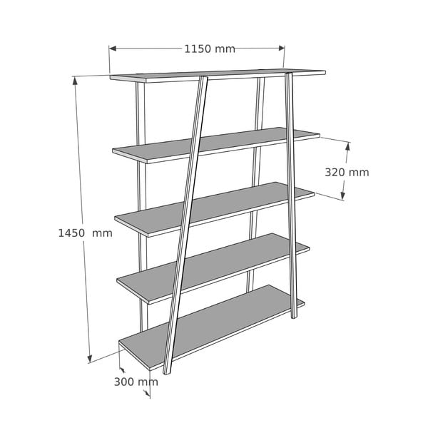 Knjižna polica iz borovega lesa 115x145 cm Soft - Kalune Design-image-3
