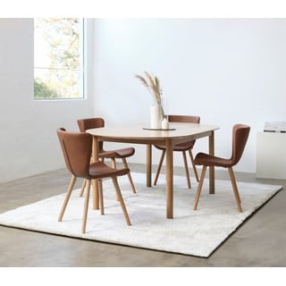 Jedilni stol iz umetnega usnja v konjak rjavi barvi Teslin – Unique Furniture