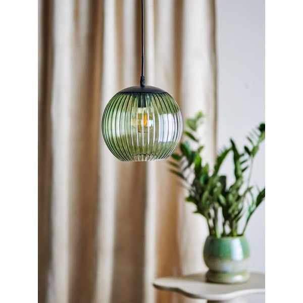 Zelena steklena LED viseča svetilka ø 23 cm Sybia – Bloomingville-image-1